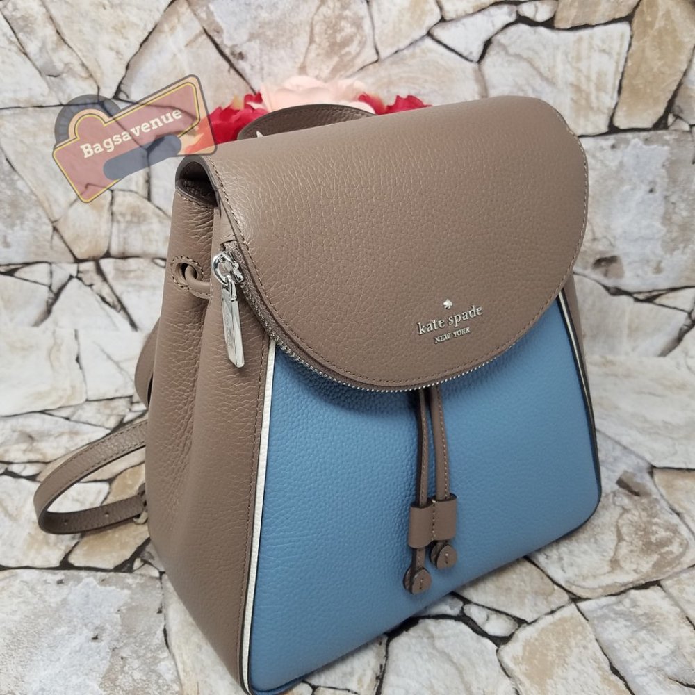Leila Backpack Colorblock Baltic Sea Kate Spade Blue And Tan